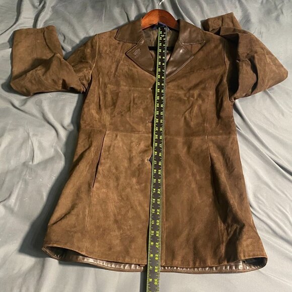 Brooks Brothers 346 Women's Blazer Jacket Size 6 Brown Suede Leather Button Up - Picture 7 of 16